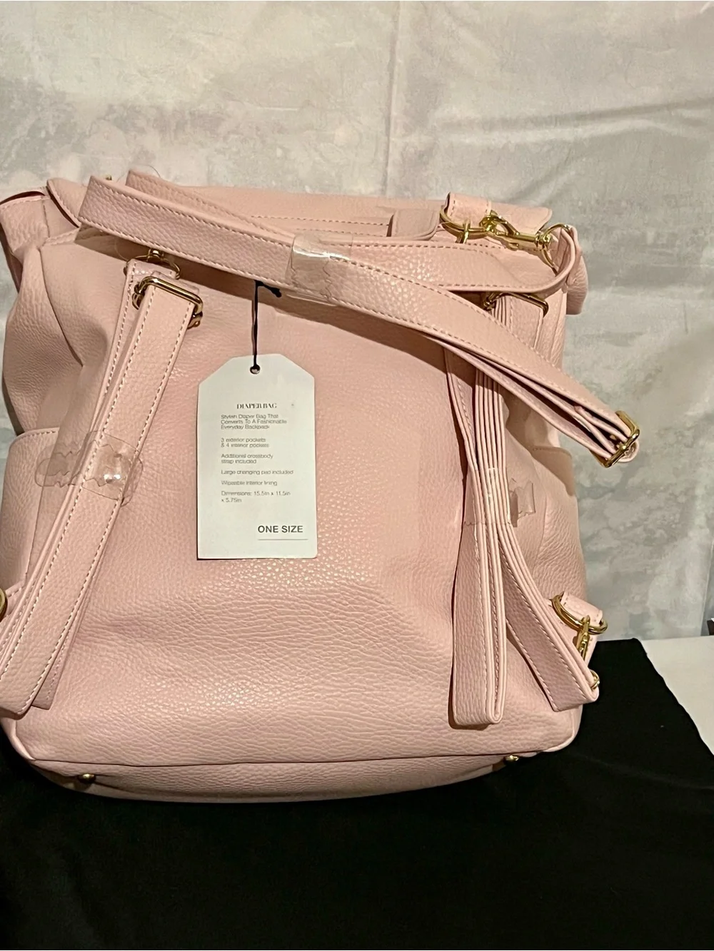 MoDRN Charli Convertible Diaper Bag Backpack - Pink Vegan Leather NWT